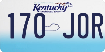 KY license plate 170JOR