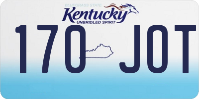 KY license plate 170JOT