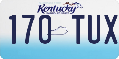 KY license plate 170TUX