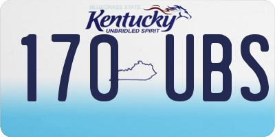 KY license plate 170UBS