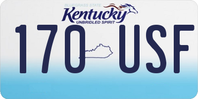 KY license plate 170USF