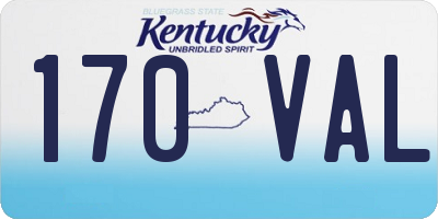 KY license plate 170VAL