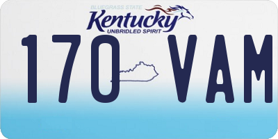 KY license plate 170VAM