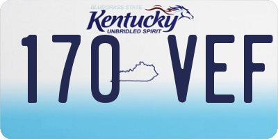 KY license plate 170VEF