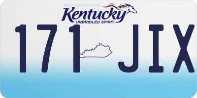 KY license plate 171JIX