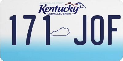 KY license plate 171JOF