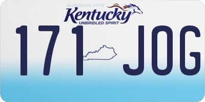KY license plate 171JOG