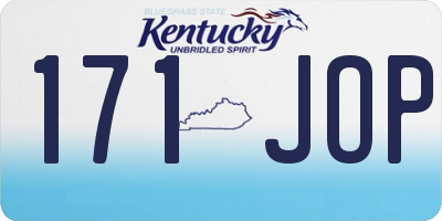 KY license plate 171JOP