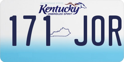 KY license plate 171JOR