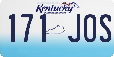 KY license plate 171JOS