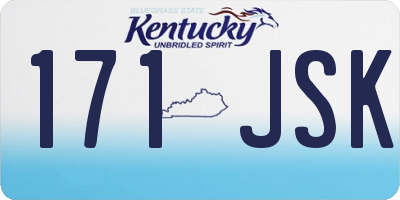 KY license plate 171JSK