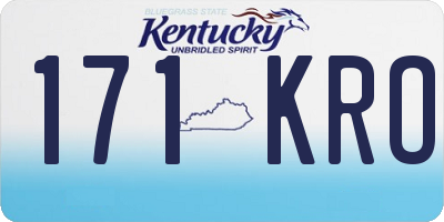 KY license plate 171KRO