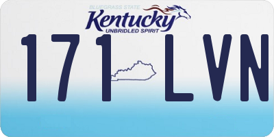 KY license plate 171LVN