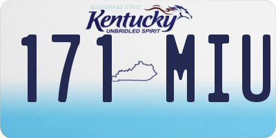 KY license plate 171MIU