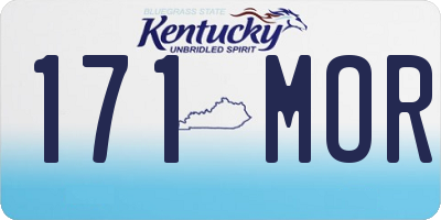 KY license plate 171MOR