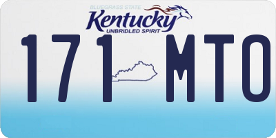KY license plate 171MTO