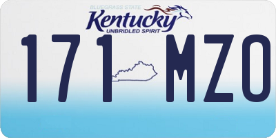 KY license plate 171MZO
