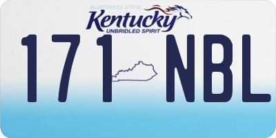KY license plate 171NBL