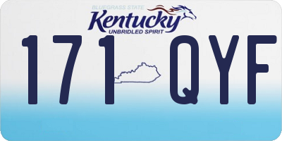 KY license plate 171QYF