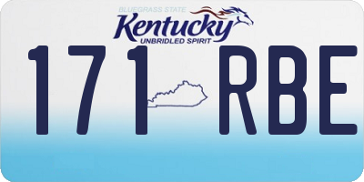 KY license plate 171RBE