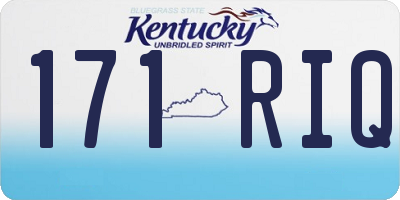 KY license plate 171RIQ