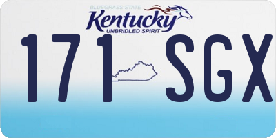 KY license plate 171SGX
