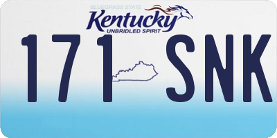 KY license plate 171SNK