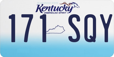 KY license plate 171SQY