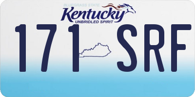 KY license plate 171SRF