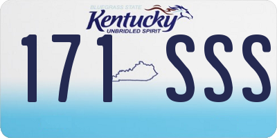 KY license plate 171SSS
