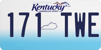 KY license plate 171TWE