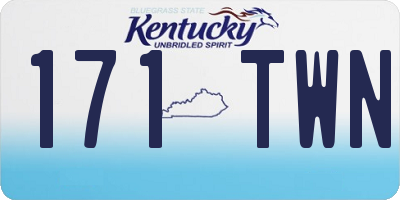 KY license plate 171TWN
