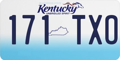 KY license plate 171TXO