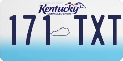 KY license plate 171TXT