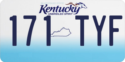KY license plate 171TYF