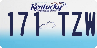KY license plate 171TZW