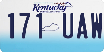 KY license plate 171UAW