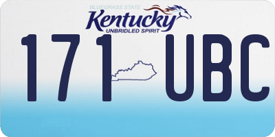 KY license plate 171UBC