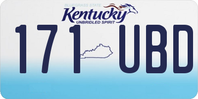 KY license plate 171UBD