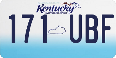 KY license plate 171UBF