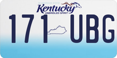 KY license plate 171UBG
