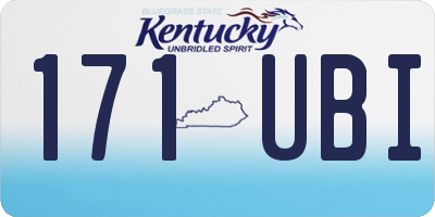 KY license plate 171UBI