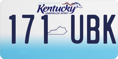 KY license plate 171UBK