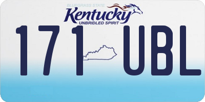 KY license plate 171UBL
