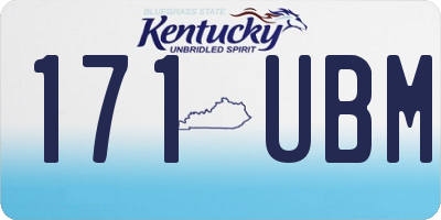 KY license plate 171UBM