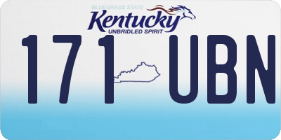 KY license plate 171UBN