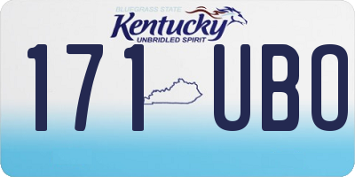 KY license plate 171UBO