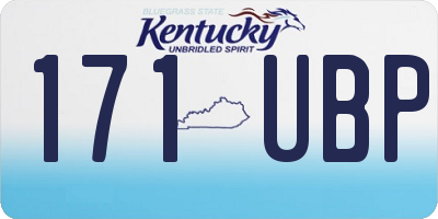KY license plate 171UBP