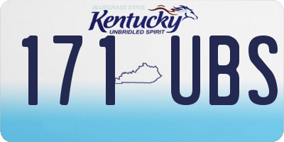 KY license plate 171UBS