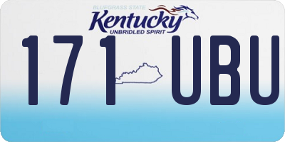 KY license plate 171UBU